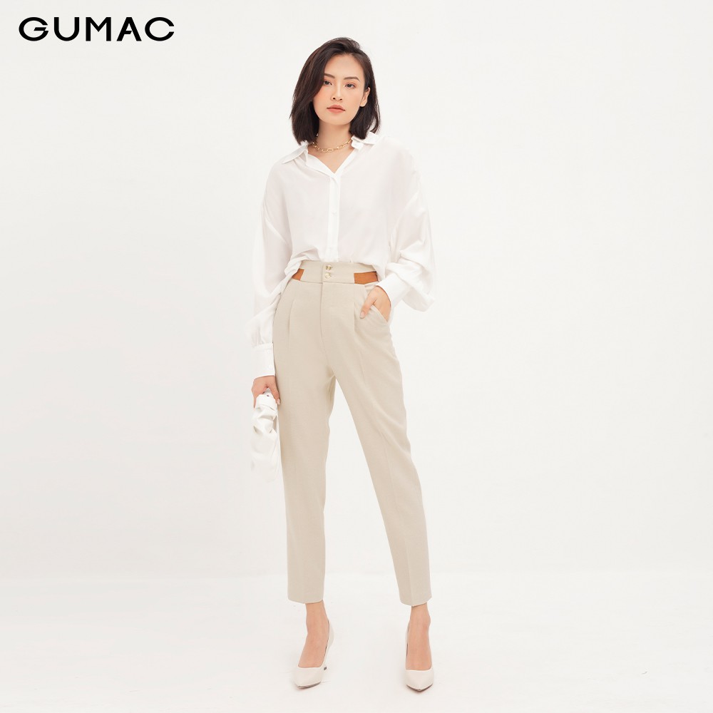 [Mã MABR07062 giảm 8% tối đa 50K đơn từ 249K] Quần tây nữ lưng phối màu GUMAC QA1274