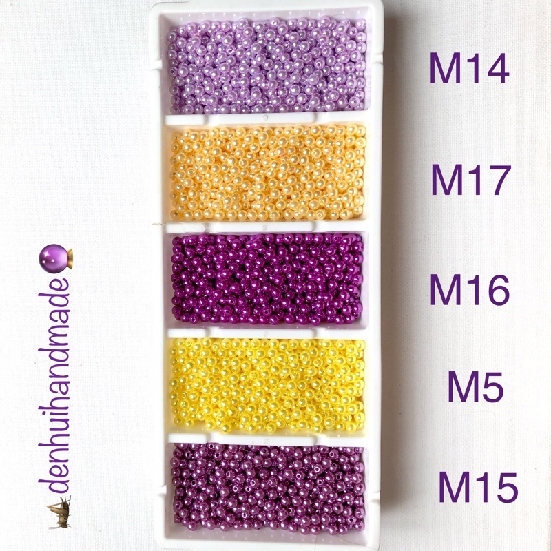 20gr/ 550 Hạt Bẹt Tròn 5mm (Nhóm Màu Đỏ - Cam - Vàng - Hồng - Tím)