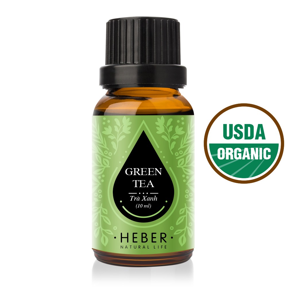 Tinh Dầu Trà Xanh Green Tea Heber Natural Life, Cao Cấp Nhập Khẩu, Thiên Nhiên Nguyên Chất, Chai 10ml/30ml/50ml