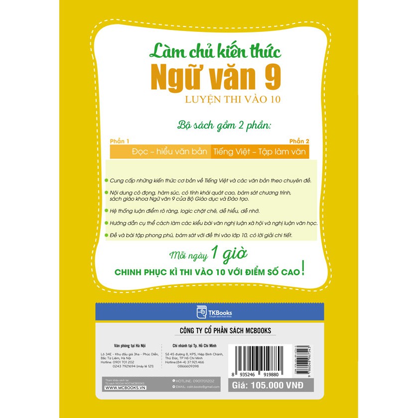 Sách -  Làm Chủ Kiến Thức Ngữ Văn 9 – Luyện Thi Vào Lớp 10 Phần 2: Tiếng Việt – Tập Làm Văn