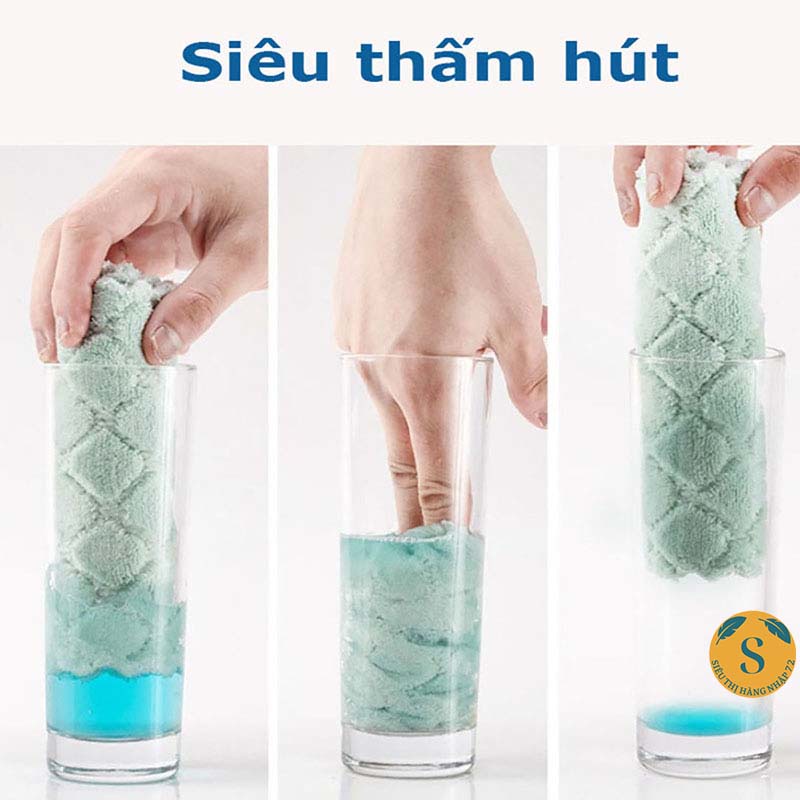 1 Khăn lau đa năng 2 mặt lau Bếp - Rửa bát - lau Bàn khăn thấm nước siêu tốt nhanh khô [KHĂN 2 MẶT]