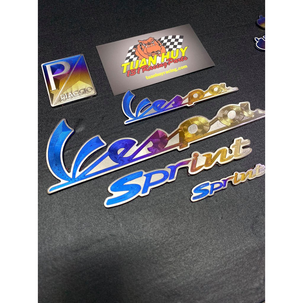 Combo 5 món tem chữ Titan cho xe Vespa Sprint