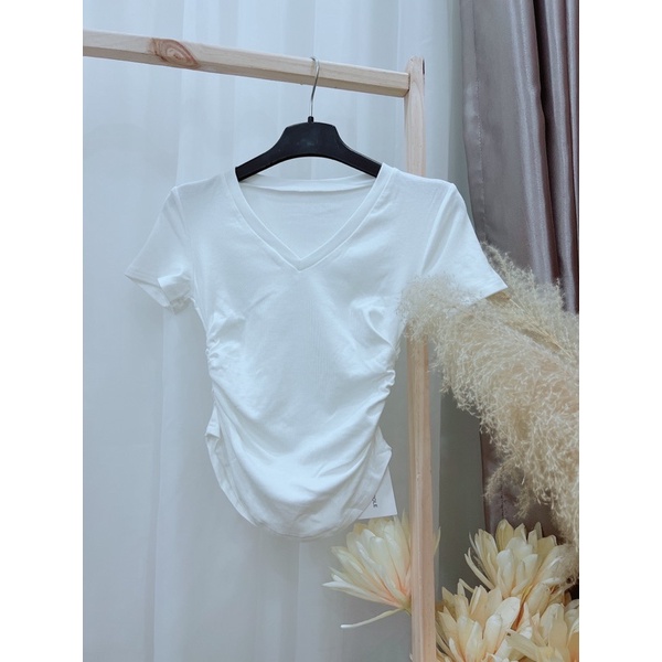 Áo crotop nhún eo, áo thun cotton crotop