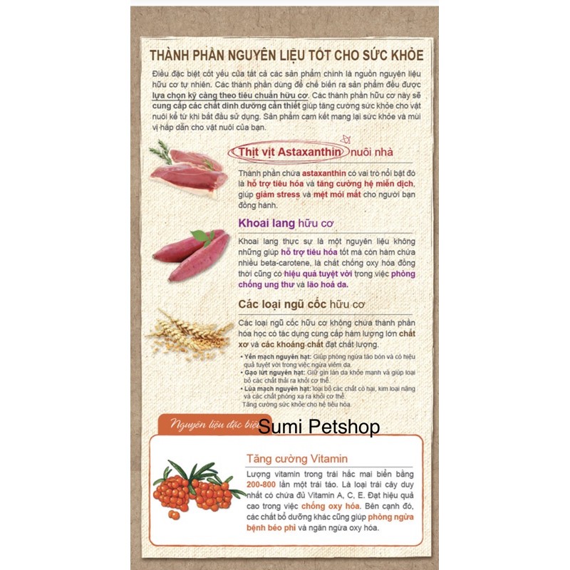 1kg Thức ăn hữu cơ Natural Core giảm cân cho chó