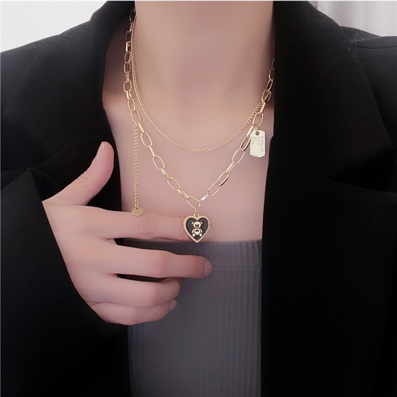 Vòng cổ Mạ Vàng Mặt Gấu Dễ Thương Cho Nữ