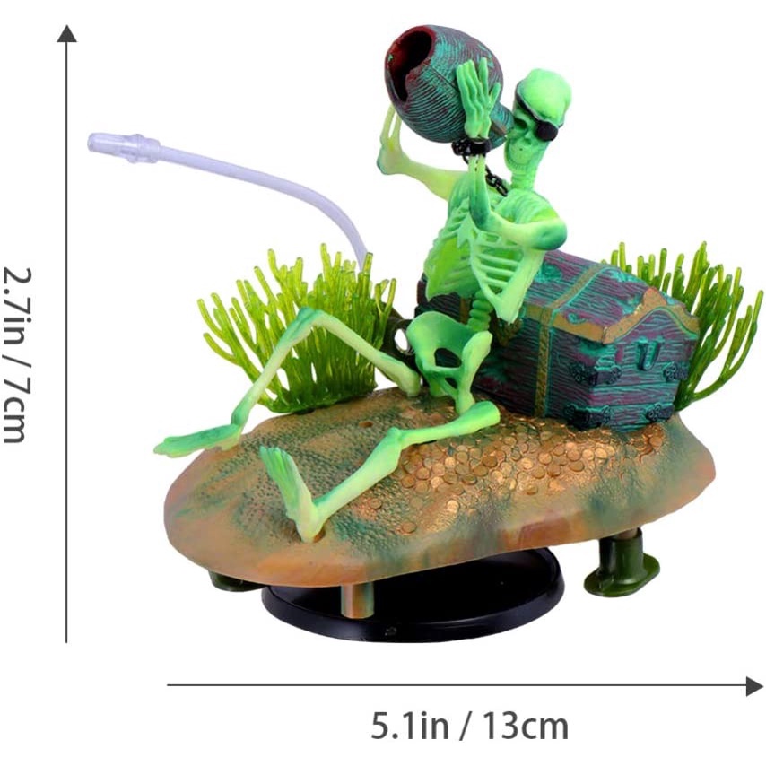 Mô hình bộ xương người uống rượu trang trí bể cá