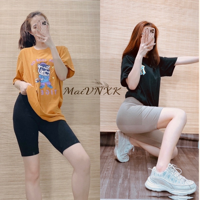 Quần biker thun gân