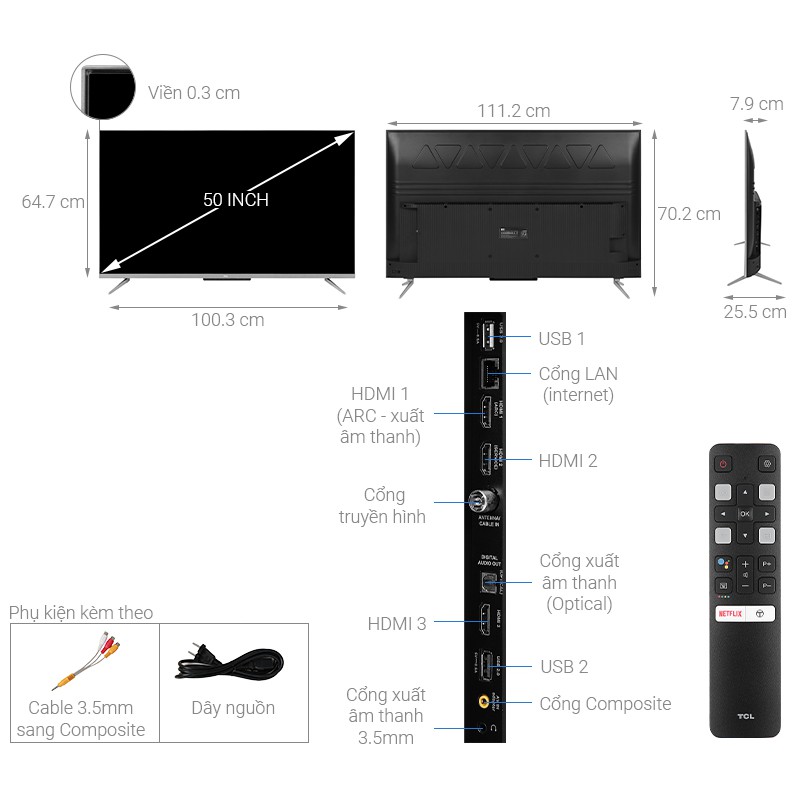 Android Tivi TCL 50 inch 50P715 (Miễn phí giao tại HCM-ngoài tỉnh liên hệ shop)