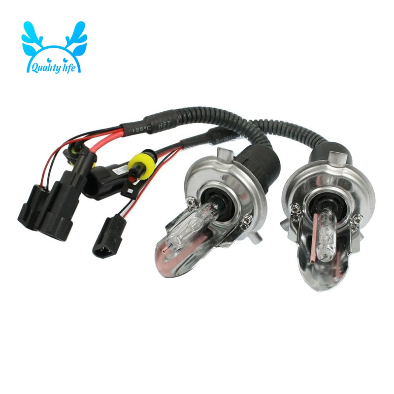 Set 2 bóng đèn pha 35W DC 12V 12000K H4 HID Xenon Hi / Lo chất lượng cao dành cho ô tô