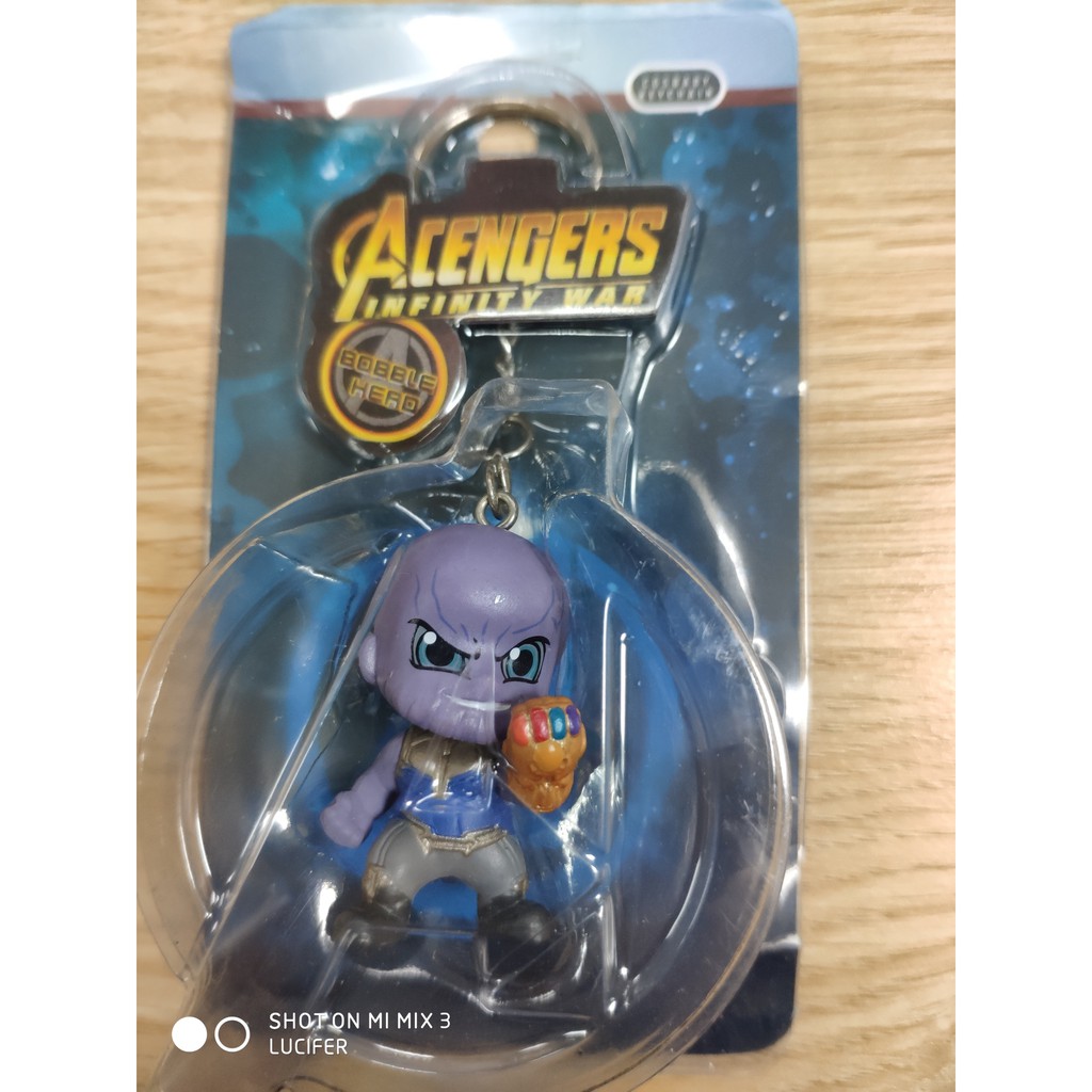 Mô hình, móc khóa Avenger Thanos chibi cổ lò xo