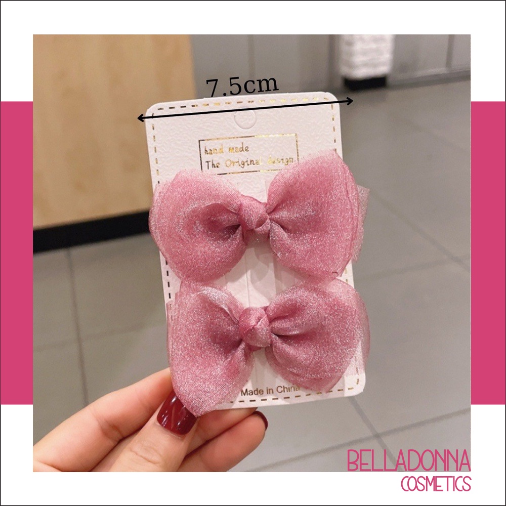(HCM_Giao Nhanh) Set 2 Kẹp Tóc Nơ Lấp Lánh Cho Bé Gái BellaDonna ( 3 màu như hình )