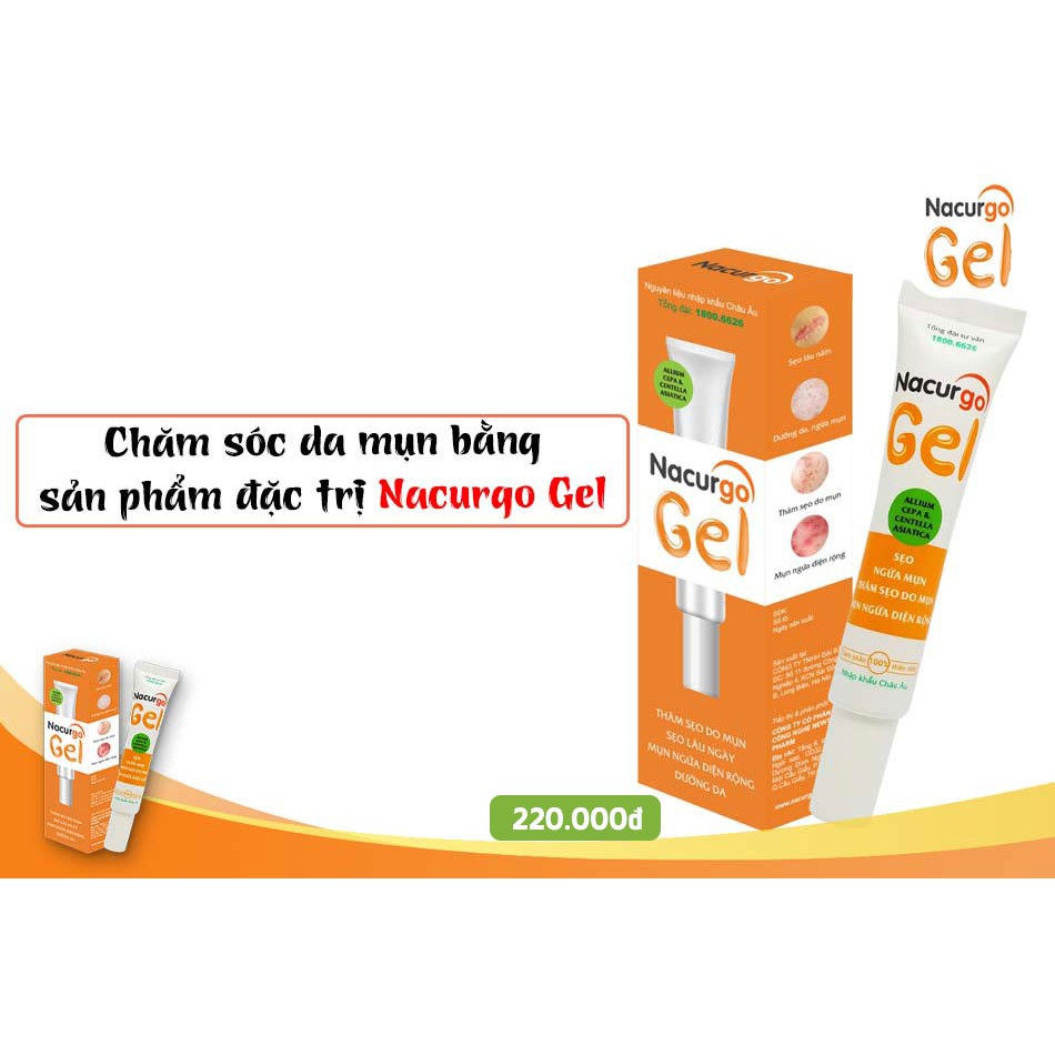 Nacurgo Gel - Gel làm mờ mụn thâm sẹo