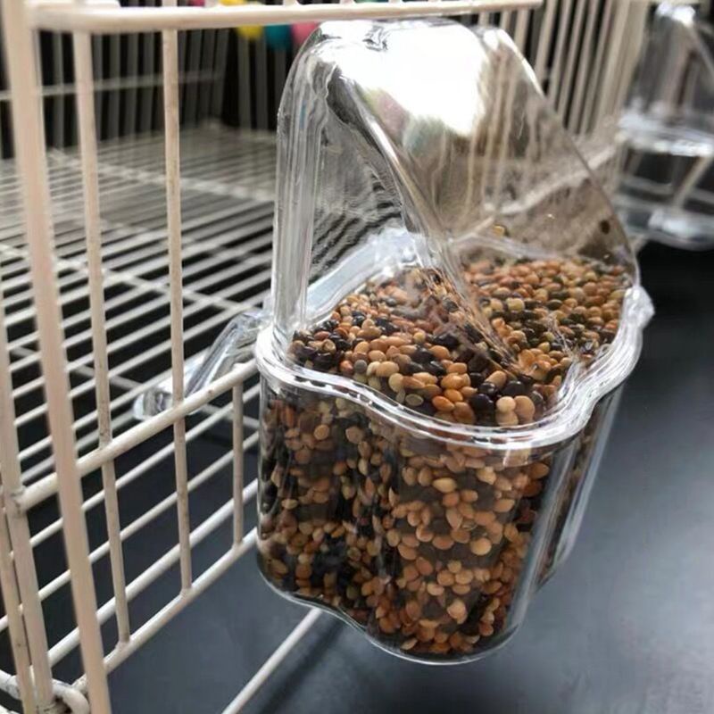 Hộp Đựng Thức Ăn Bằng Nhựa Chống Văng Nước Cho Chim