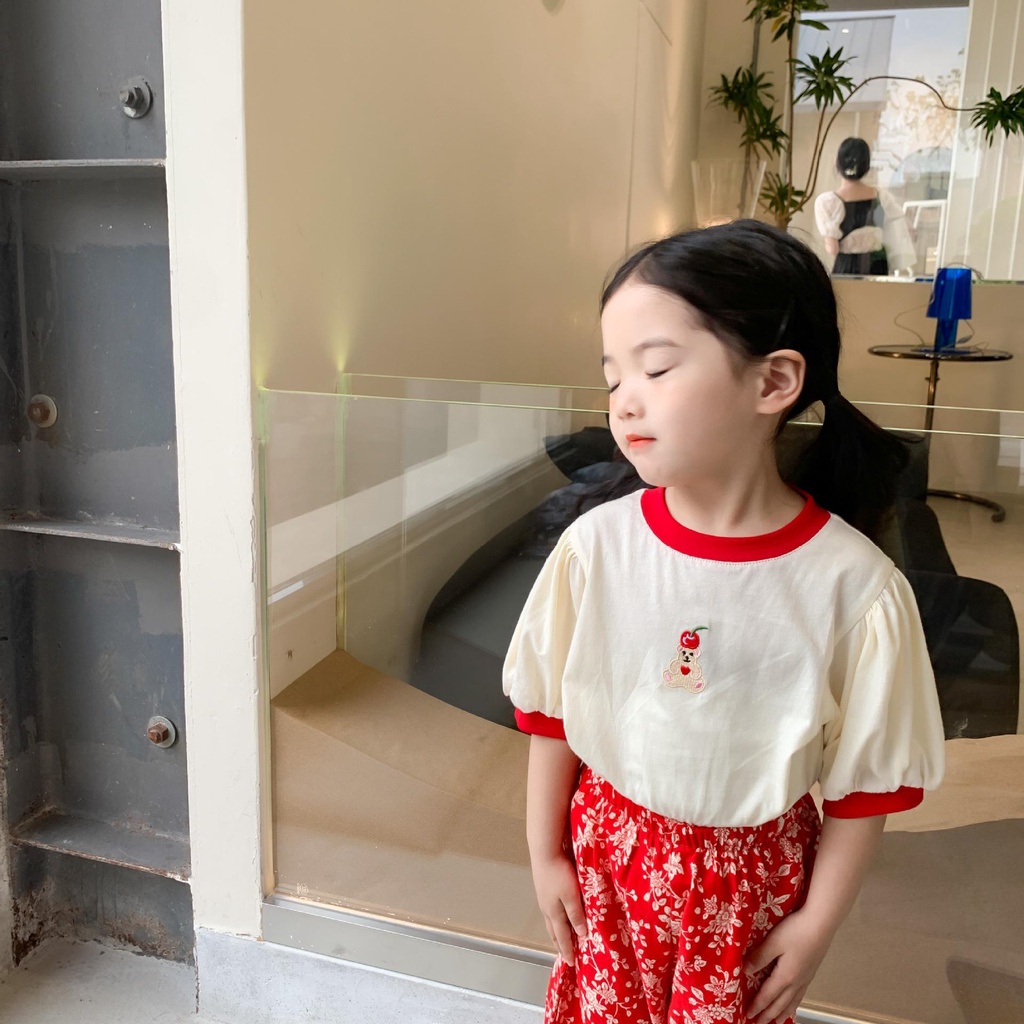 Áo Thun Tay Ngắn Họa Tiết Hoạt Hình Thời Trang Mùa Hè Theo Phong Cách Hàn Quốc Cho Bé