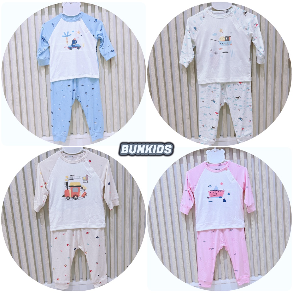 Bộ dài UALA &amp; ROGO cài vai vải petit mỏng bé trai bé gai mặc quanh năm 2240 [ UalaRogo ]