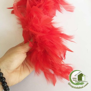 Dây lông vũ, lông ngỗng dài 2m - màu đỏ