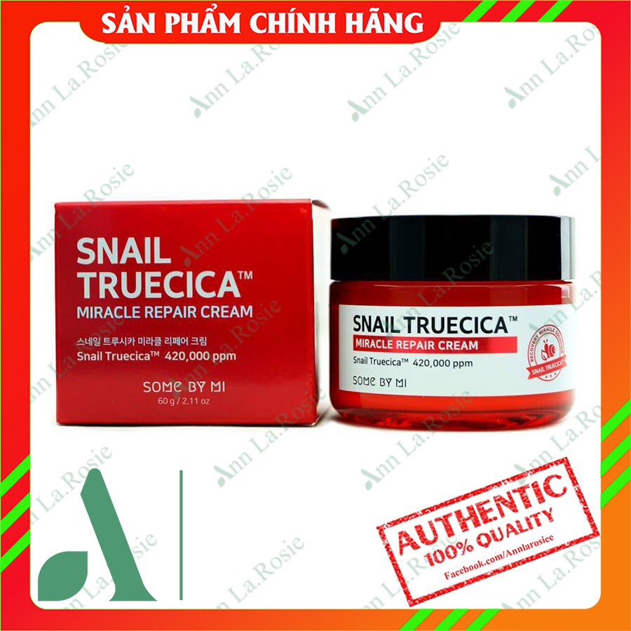 Kem dưỡng ẩm, phục hôi Somebymi SNAIL TRUECICA MIRACLE REPAIR CREAM 60g