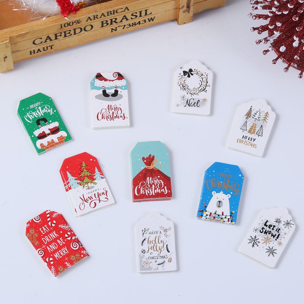 100 Nhãn Giấy Kraft Gói Quà Giáng Sinh DIY