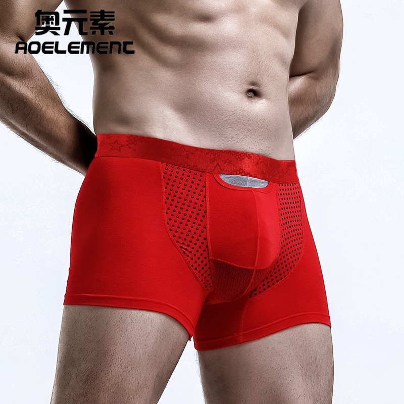Quần Lót Boxer Vải Lụa Lạnh Thoáng Khí Thoải Mái Có Túi Hộp Thời Trang Nam Cao Cấp 213