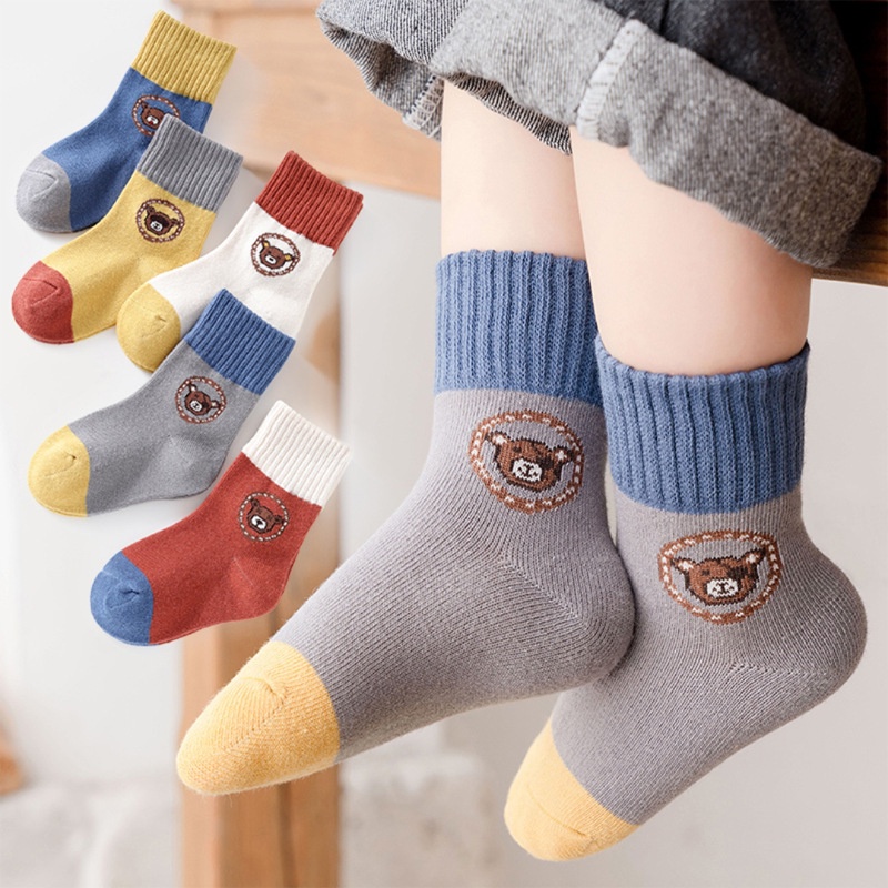 Bộ 5 Đôi Vớ Cotton Dễ Thương Cho Bé Trai / GáI