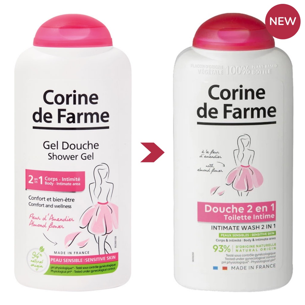 Sữa tắm Corine de Farme Intimate Gel Douche Shower Gel 2in1 cho body và vùng kín 250ml