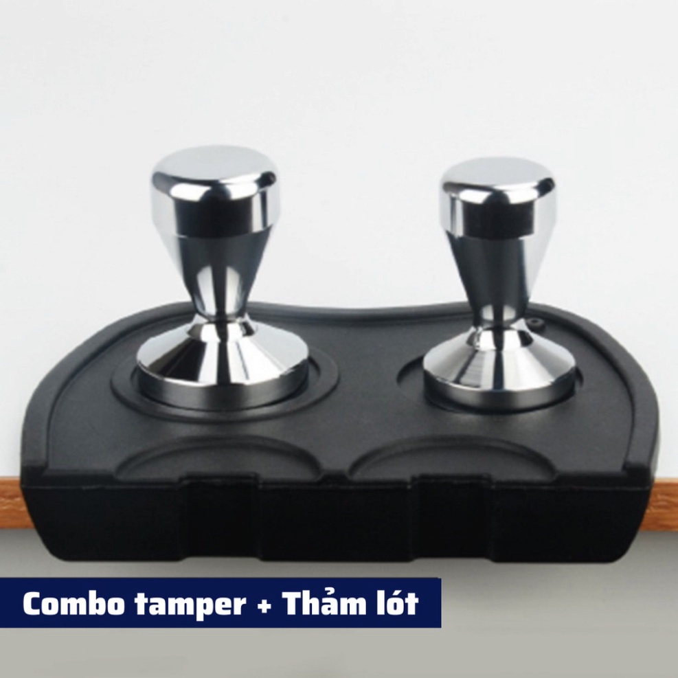 Tay Nén Tamper 58mm dụng cụ nén cà phê pha Espresso cafe Arabica Inox cao cấp tay nén café đường kính 58m