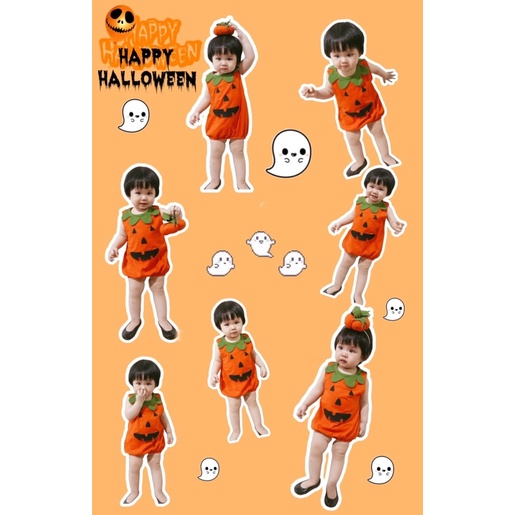 Váy bí ngô halloween cho bé ảnh thật