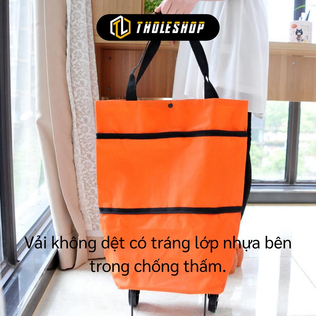 Túi Kéo - Túi Xách Đi Chợ, Giỏ Đựng Đồ Đi Siêu Thị Có Bánh Xe Kéo Tiện Lợi 4011