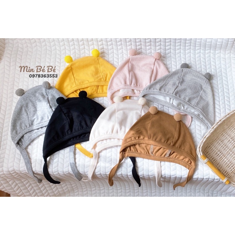 Mũ cục bông cho bé 0-12m Min Bé Bé