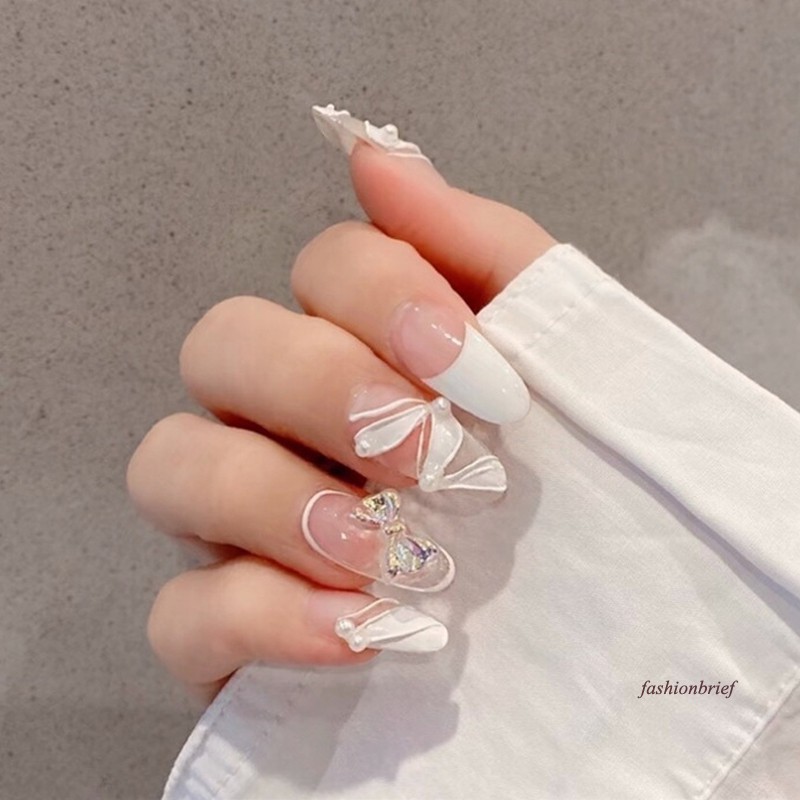 [Hàng mới về] Set 24 Móng Tay Giả Thiết Kế Thời Trang Nghệ Thuật Cho Nữ