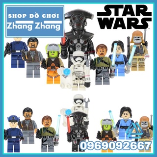 Đồ chơi Xếp hình Star Wars gồm Hunter Droid - Boba Fett - Stormtrooper - Bodhi Rook - Hera - Pao Minifigures POGO PG8066