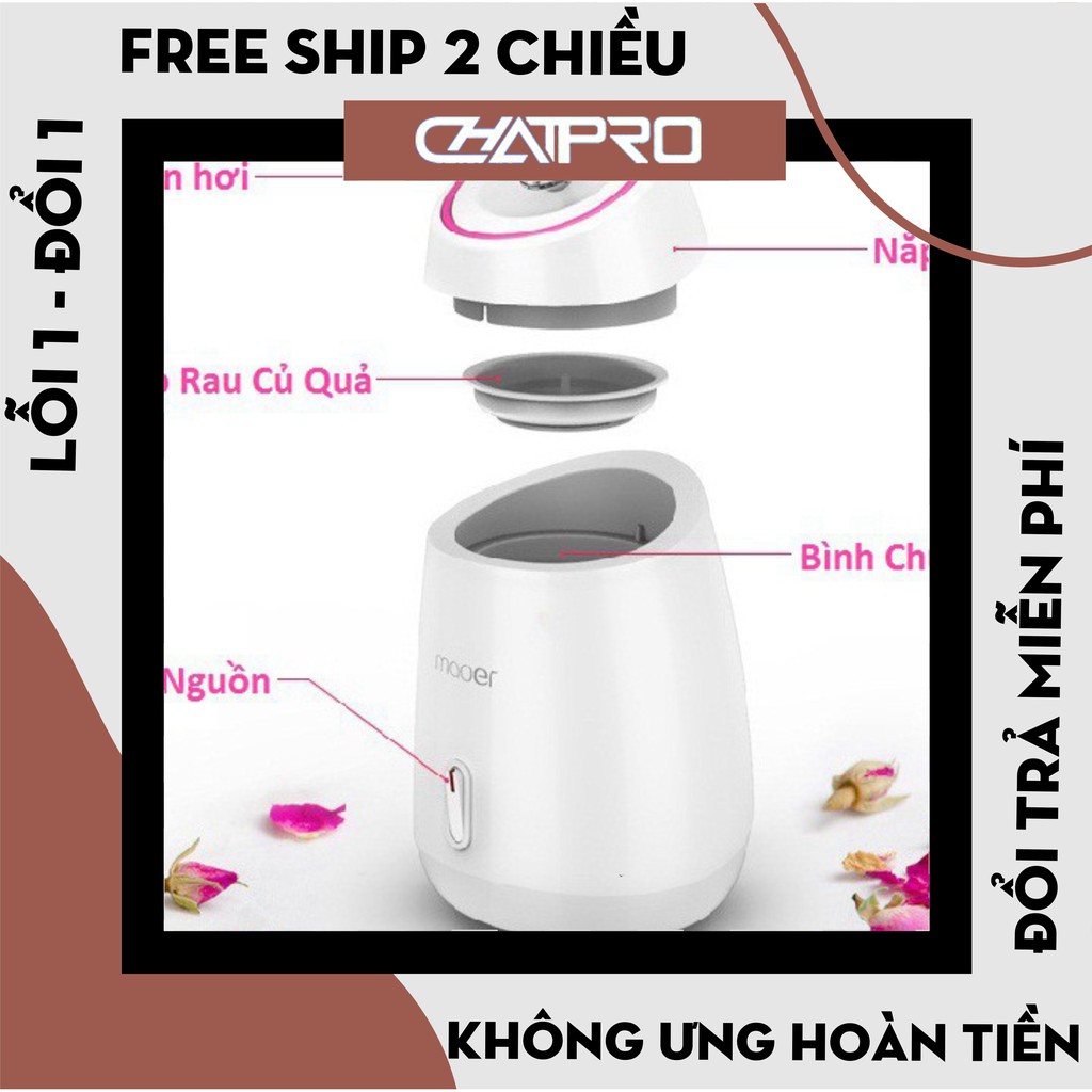 máy xông hơi mặt Maoer, máy xông hơi hoa quả 2 in 1 cao cấp