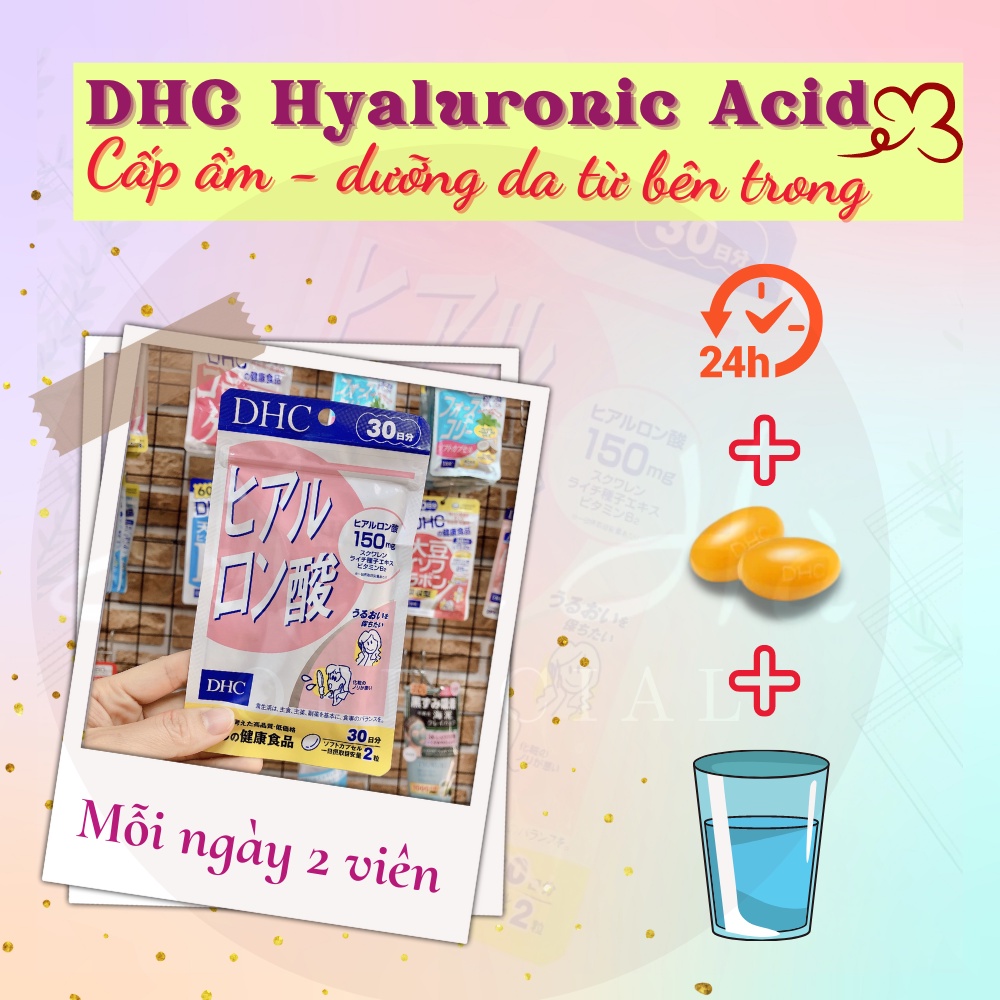 Viên Uống DHC Hyaluronic Acid giúp giữ ẩm cấp nước gói 60 viên cho 30 ngày