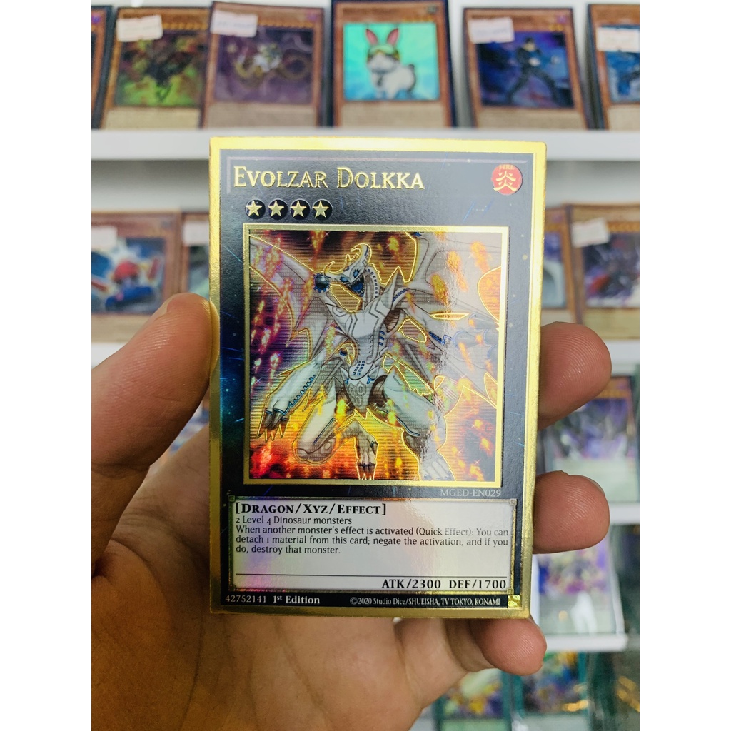 Thẻ Bài Lẻ YugiOh! Mã MGED-EN029 - Evolzar Dolkka - Premium Gold Rare - 1st Edition