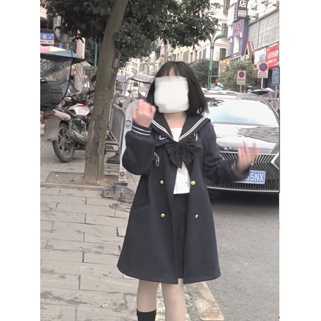 Áo Khoác Len Thời Trang Xuân Thu Năm Mới Phong Cách Học Sinh Nhật Bản Dễ Phối Đồ
