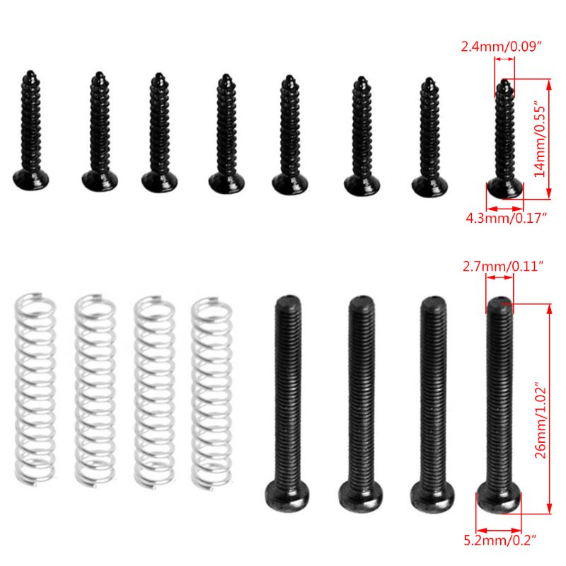 Bộ Vòng Đệm Pickup Màu Đen Kèm Ốc Vít Cho Đàn Guitar