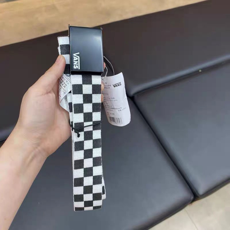 Thắt lưng canvas họa tiết VANS và kẻ ca rô trẻ trung cho nam nữ