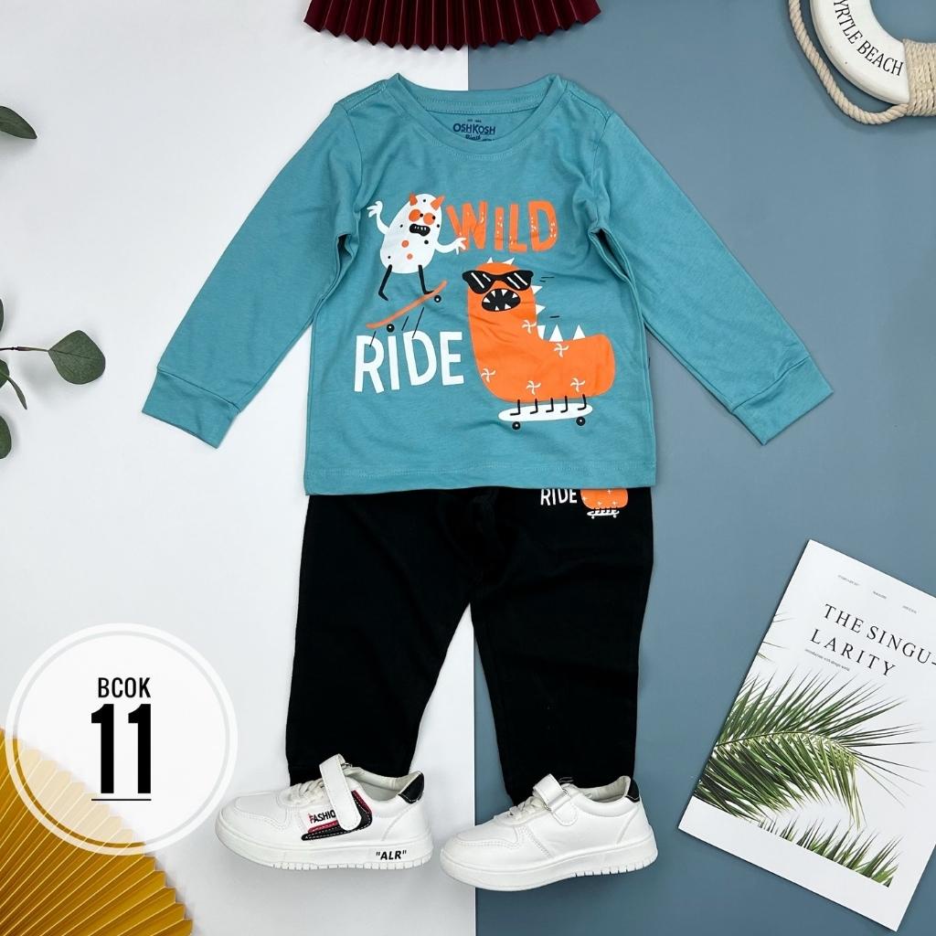 Bộ thu đông bé trai, đồ bộ cho bé trai, chất cotton mềm mát, nhiều màu, size 2-7 - SUNKIDS