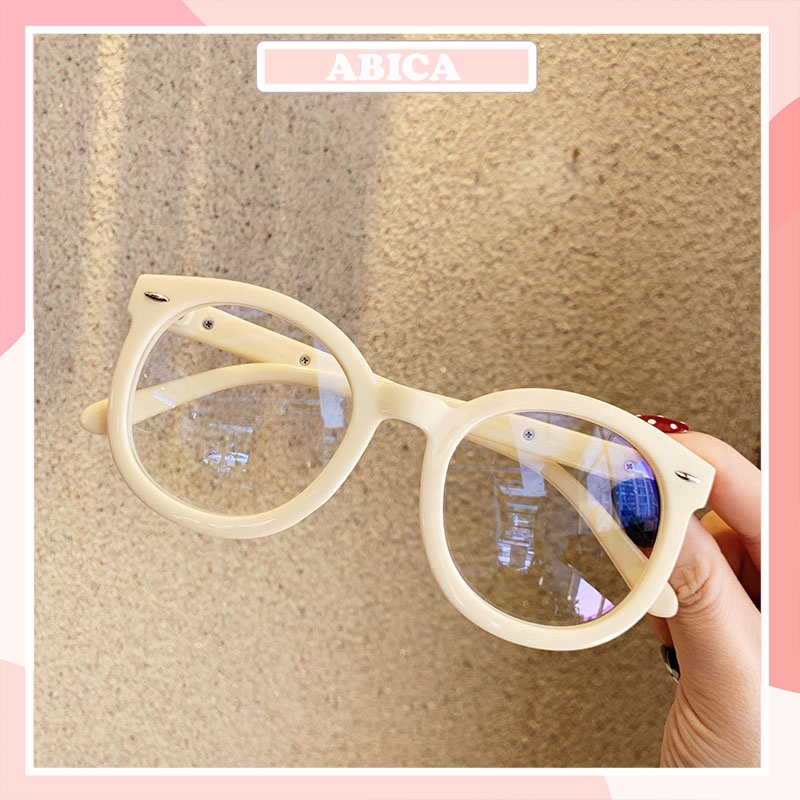 Kính giả cận nữ cao cấp phong cách Hàn Quốc chống tia UV mắt tròn đẹp cute ABICA 063