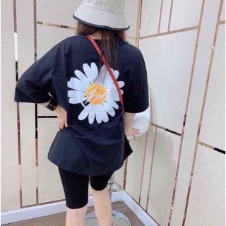 Sét bộ ngố áo tay con form dài hoa cúc sau lưng