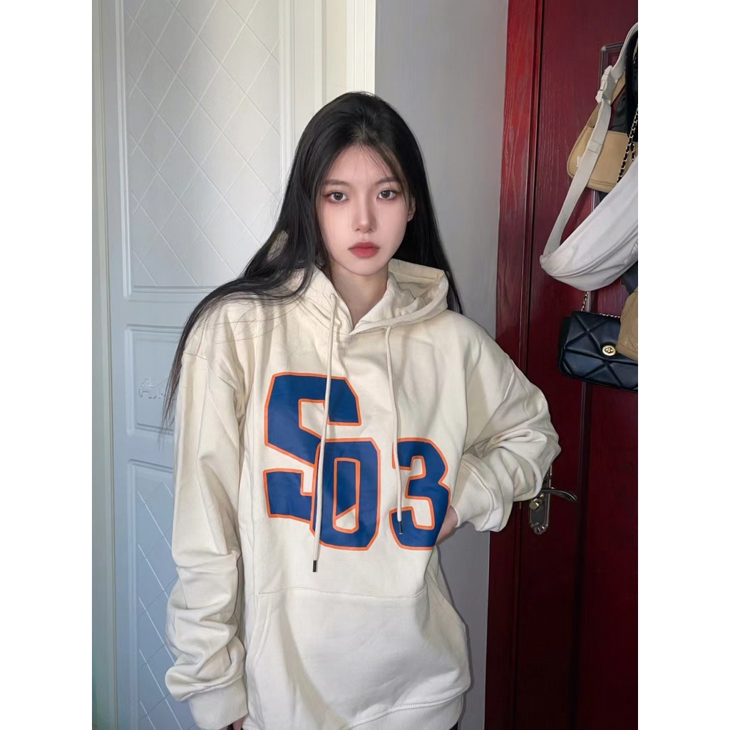 NRVP Áo Hoodie Tay Dài Oversize In Họa Tiết Phong Cách Hàn Quốc Kiểu Mới Cho Nam / Nữ