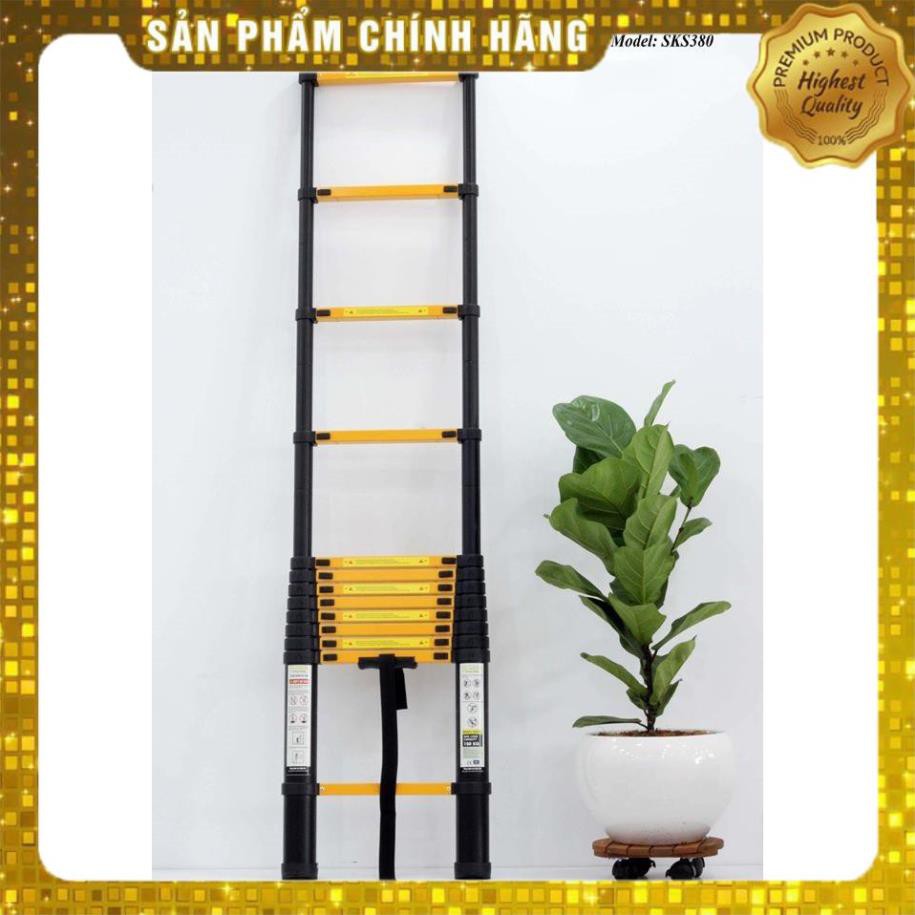 Giảm giá sốc Thang nhôm rút Sumika Nhật Bản chiều cao 3M8 sơn tĩnh điện - Hàng chính Hãng