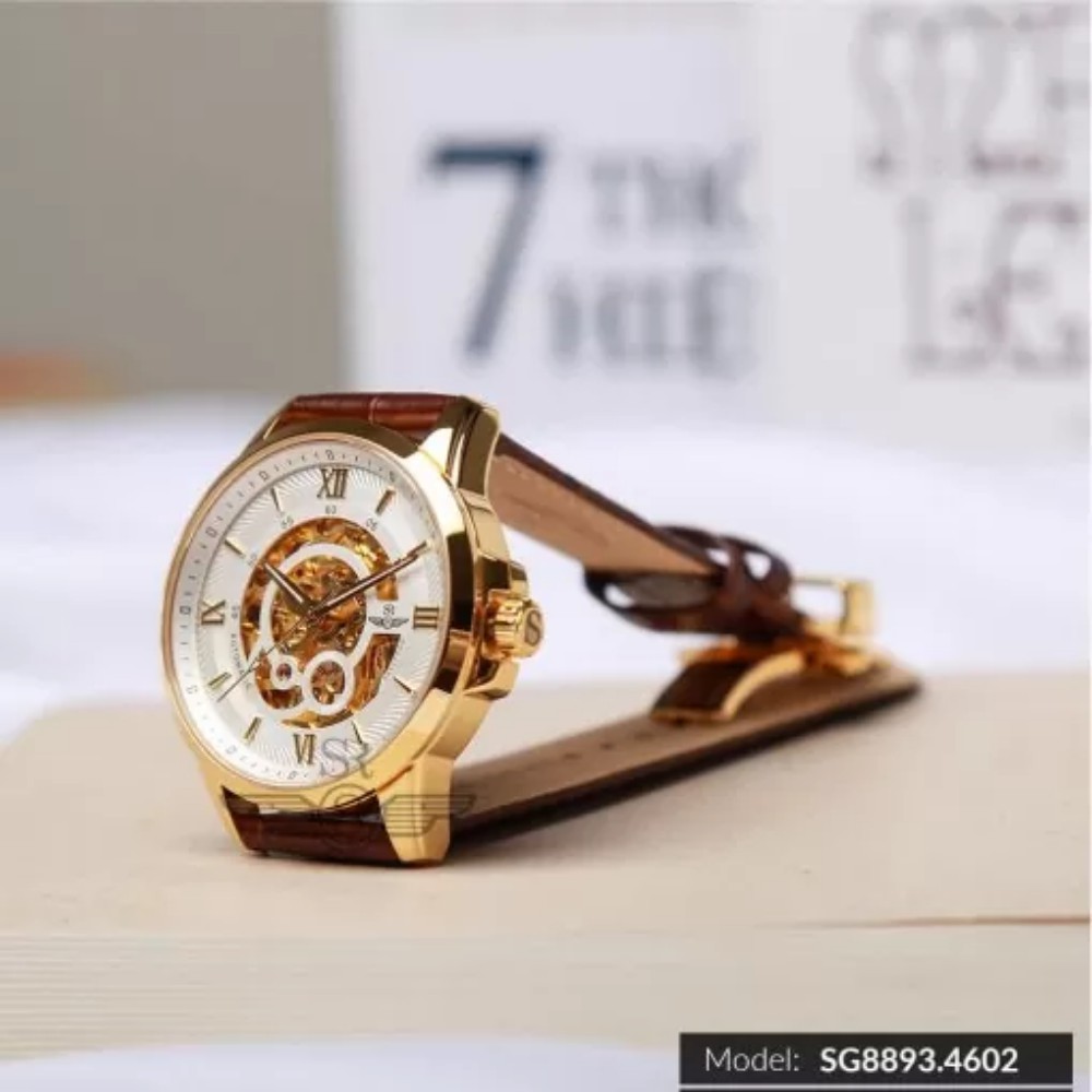 Đồng hồ nam mặt kính Sapphire SRWATCH Skeleton SG8893.4602 cót trữ giờ lên đến 40 ti