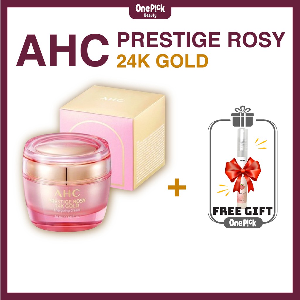 OnePick) Kem dưỡng da cải thiện đàn hồi, nếp nhăn tinh chất vàng 24k [AHC Prestige Gold Energizing Cream 50ml]