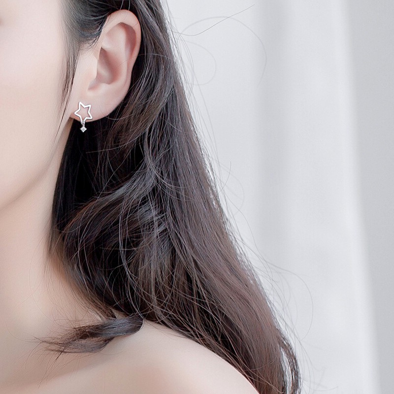 Bông Tai Bạc S925 Ngôi Sao Rơi Bling Star Xinh Xắn | Khuyên Tai Nữ Trang Sức Bạc Thời Trang