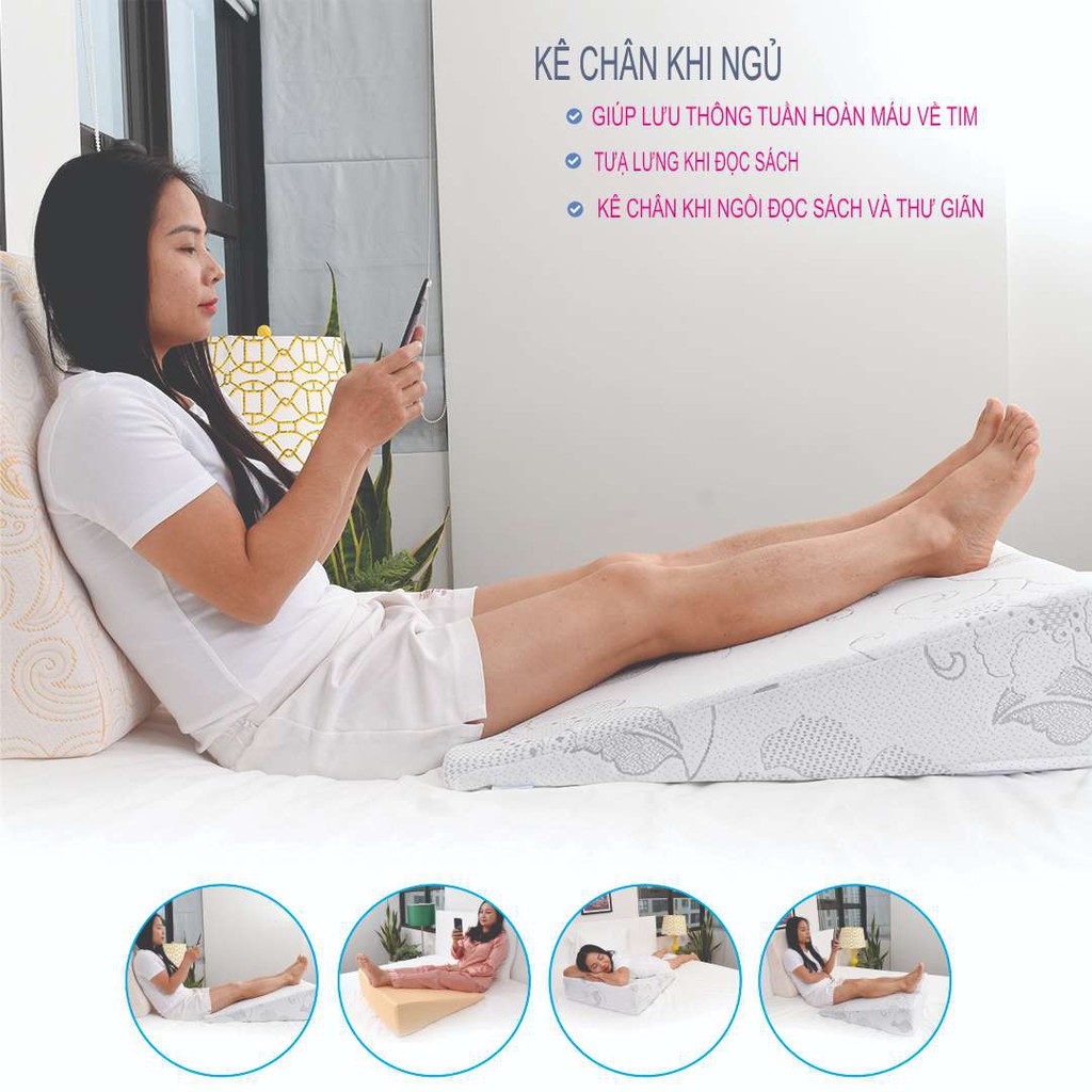 Gối điều trị suy giãn tĩnh mạch AIRU - Bảo hành chinh hang - Tổng kho gối y tế