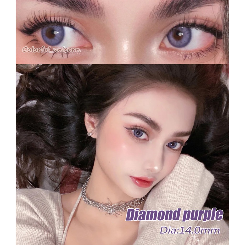 Kính áp tròng COLORHUNTER dùng 1 năm 14.0mm 0 - 8 độ 1 cặp cao cấp