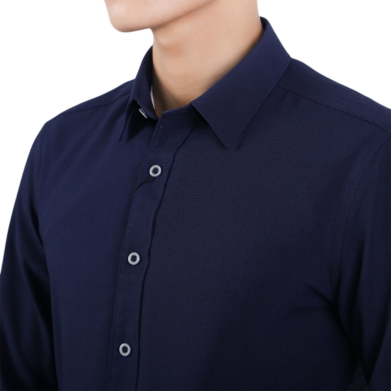 Áo sơ mi dài tay Nam Owen Café Slim Fit màu Navy - AS23350D