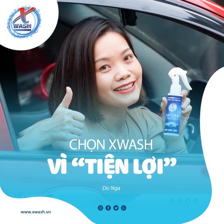 [TẶNG KHĂN ] Xwash chính hãng nước tẩy rửa, khử mùi nội thất ô tô KHÔNG HÓA CHẤT