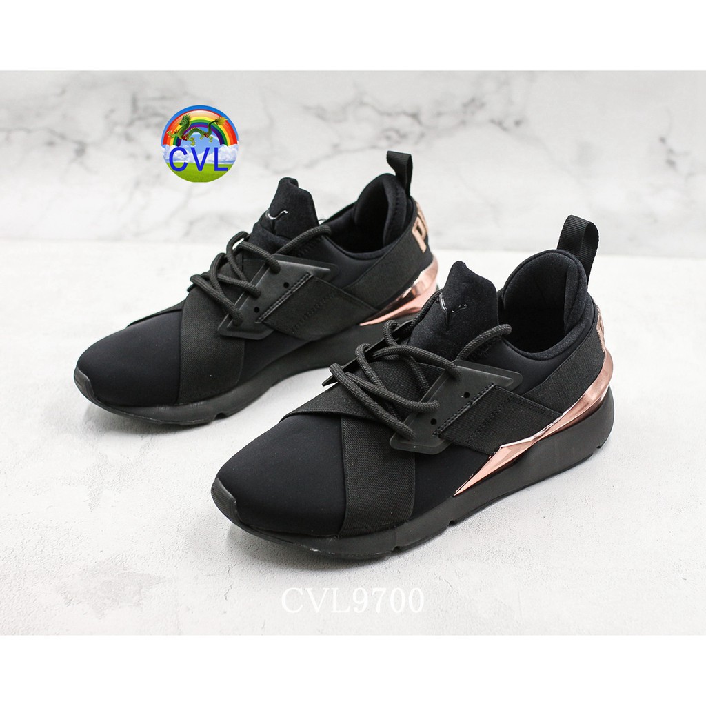 Giày Thể Thao Phong Cách Hàn Quốc Puma Muse Satin Ep Hummer 365534-01 Màu Vàng Hồng Đen Thời Trang Nữ